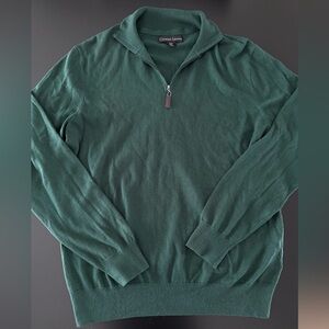 Christian Lacroix Pima Cotton Silk Cashmere Quarter Zip Sweater • Men’s M